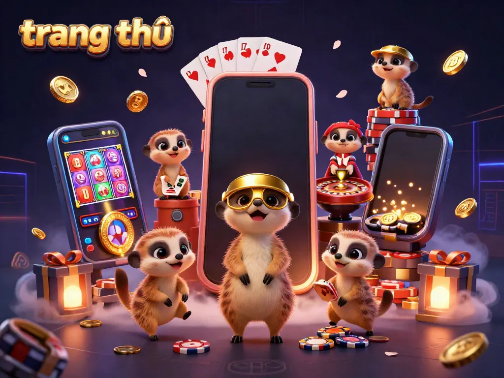 Engage with the thrilling gaming atmosphere at trang chủ with lively meerkats managing an exciting casino.