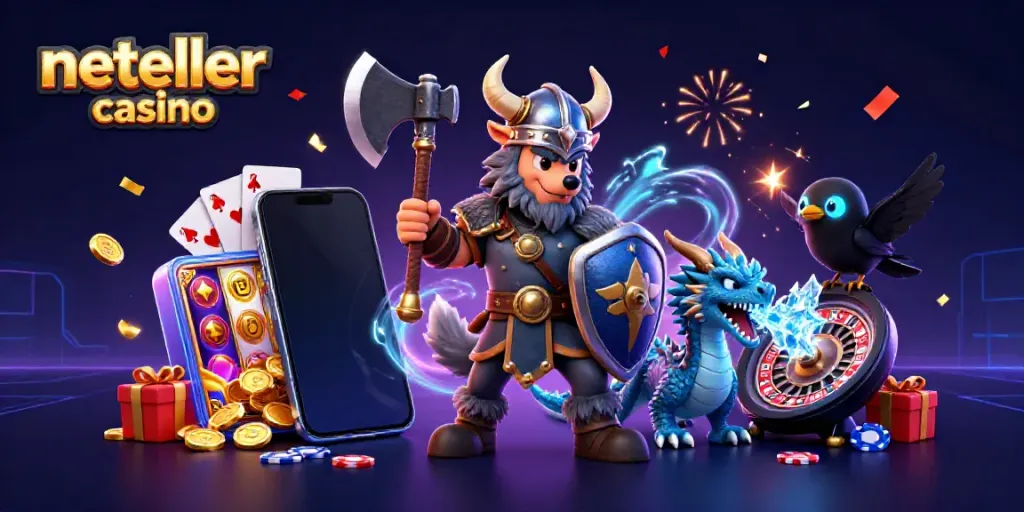 Experience the excitement of a neteller casino with vibrant characters and dynamic gaming elements