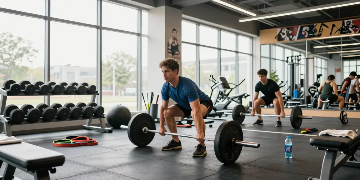 Prime Pharma Steroids: Sportieve man die deadlifts uitvoert in een moderne sportschool.