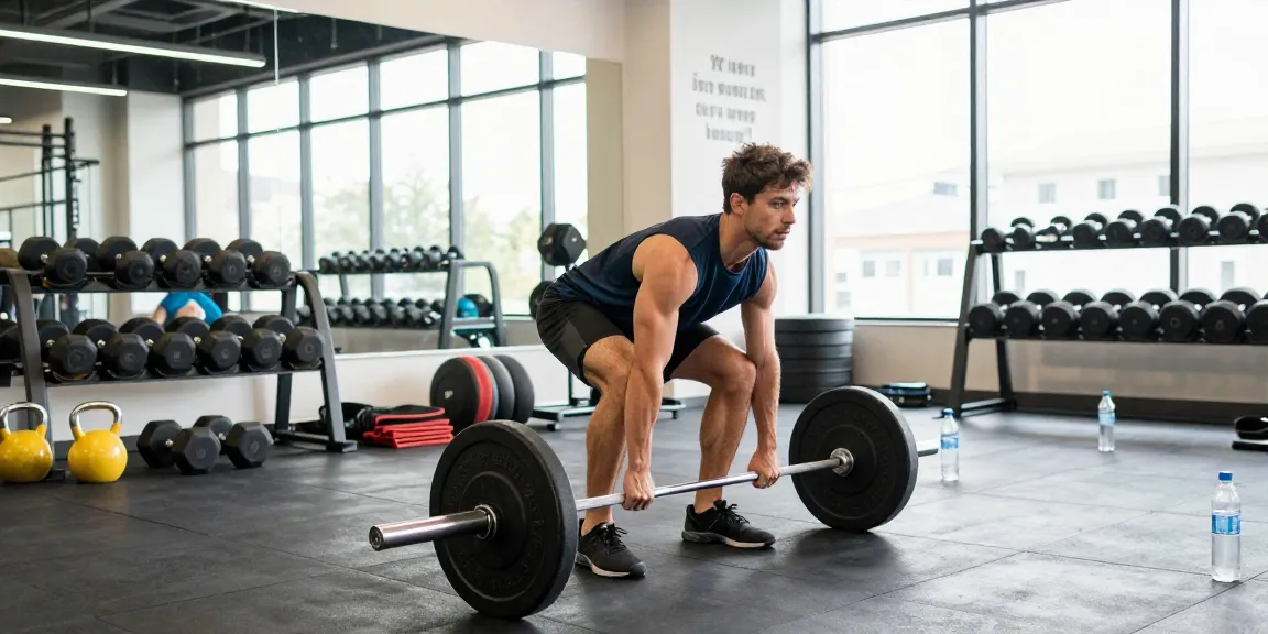 Een sporter die deadlifts uitvoert in een moderne gym, ideaal voor Unique Pharma Steroïden Winkel.