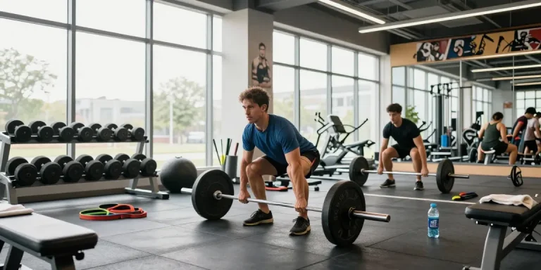 Prime Pharma Steroids: Sportieve man die deadlifts uitvoert in een moderne sportschool.